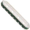 Dreamtime Crystal DC 77725 Rondelle Spacer Bars 4 Hole Palace Green Opal/Silver
