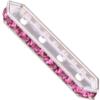 Dreamtime Crystal DC 77725 Rondelle Spacer Bars 4 Hole Rose/Silver