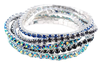 Caribbean Sea Rhinestone Buncher Bracelets