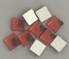Acrylic Checkerboard Square Rhinestones 10mm Coral