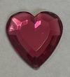 Acrylic Flatback Rhinestones Heart Shaped 15mm Fuchsia