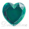 Acrylic Flatback Rhinestones Heart Shaped 15mm Emerald