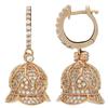 Rose Gold Plated Pave Earrings 26x13MM