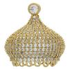 Gold Plated Pave Dome-Shape Pendant 22x21MM