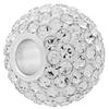 XL Large Hole Pave Bead with 12 mm wide Sterling Silver Core, Alora Crystals Crystal   15 mm