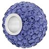 XL Large Hole Pave Bead with 12 mm wide Sterling Silver Core, Alora Crystals Tanzanite 15 mm