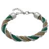 Double Leather Cord Bracelet in Emerald/Topaz