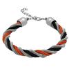 Double Leather Cord Bracelet in Hyacinth/Jet