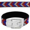Chevron Buckle Clasp Bracelet in Light Siam/Crystal/Sapphire