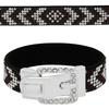 Chevron Buckle Clasp Bracelet in Siam/Crystal