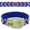 Chevron Buckle Clasp Bracelet in Sapphire/Crystal