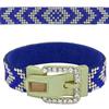 Chevron Buckle Clasp Bracelet in Sapphire/Crystal