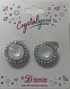 Crystalized with Dreamtime Crystal Clip-On Earrings for Dance Crystal Powder Blue/Crystal AB 17mm