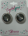 Crystalized with Dreamtime Crystal Stud Earrings for Dance Crystal Dark Grey Ignite/Crystal 19mm