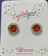 Crystalized with Dreamtime Crystal Stud Earrings for Dance Dark Orange/Crystal 13mm