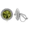 Crystalized with Dreamtime Crystal Clip-On Earrings for Dance Olivine/Crystal 13mm