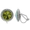 Crystalized with Dreamtime Crystal Clip-On Earrings for Dance Olivine/Crystal AB 13mm