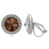 Crystalized with Dreamtime Crystal Clip-On Earrings for Dance Smoked Topaz/Crystal 19mm