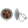 Crystalized with Dreamtime Crystal Clip-On Earrings for Dance Smoked Topaz/Crystal AB 15mm