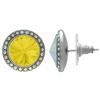 Crystalized with Dreamtime Crystal Stud Earrings for Dance Yellow Opal/Crystal AB 17mm