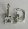 Empty Leverback Earrings for Dreamtime Crystal 1028 or 1088 ss39 Shiny Silver