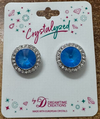 Crystalized with Dreamtime Crystal Stud Earrings for Dance Crystal Electric Blue Ignite/Crystal 17mm