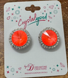 Crystalized with Dreamtime Crystal Stud Earrings for Dance Crystal Electric Orange Ignite/Crystal 19mm
