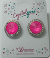 Crystalyzed with Dreamtime Crystal Stud Earrings for Dance Electric Pink Ignite/Crystal AB 19mm