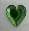 Acrylic Flatback Rhinestones Heart Shaped 15mm Peridot