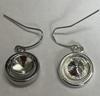 Rivoli Chaton Earring Setting with Round Frame Silver SS39