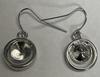 Rivoli Chaton Earring Setting with Round Frame Imitation Rhodium SS39