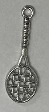 Tennis Racquet Antique Silver Charm