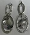Empty Glue In Dangle Pendant/Charm Oval 30x20 Silver