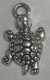 Turtle Charm, Base Metal Plated in Imitation Rhodium