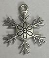 Snowflake Charm, Base Metal Plated in Imitation Rhodium