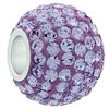 XL Large Hole Pave Bead with 12 mm wide Sterling Silver Core, Alora Crystals Violet  15 mm