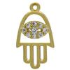 Gold Plated Pave Hansa Hand Charm 17x10mm