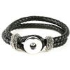 1-Snap Black Leather Bracelet - Without Decorative Snap