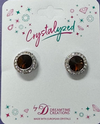 Crystalized with Dreamtime Crystal Clip-On Earrings for Dance Reinvented Smoked Topaz/Crystal 13mm