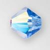 Preciosa 451 69 302 Bicone Bead 4mm Sapphire Glitter 
