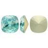 Bling! 4470 Crystal Square Cushion Faceted Fancy Stone, Aquamarine Luminesse 12mm