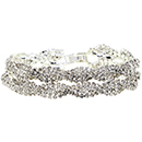 Double Braid Tennis Bracelet, Crystal/Silver