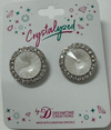 Crystalized with Dreamtime Crystal Stud Earrings for Dance Electric White Ignite/Crystal 17mm