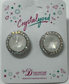 Crystalyzed with Dreamtime Crystal Stud Earrings for Dance Electric White Ignite/Crystal AB 19mm