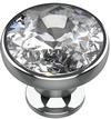 Crystal Cabinet Drawer Pull or Drawer Knob 30mm Crystal/Silver with Screw