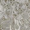 TOHO™ Bugle Beads 9mm, Color 21, Transparent Silver Lined Crystal, 12.5 grams