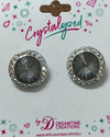 Crystalized with Dreamtime Crystal Stud Earrings for Dance Crystal Dark Grey Ignite/Crystal AB 17mm
