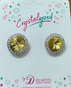 Crystalized with Dreamtime Crystal Stud Earrings for Dance Dark Jonquil/Crystal 15mm