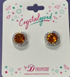 Crystalyzed with Dreamtime Crystal Stud Earrings for Dance Crystal Dark Orange/Crystal AB 13mm