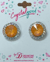 Crystalized with Dreamtime Crystal Stud Earrings for Dance Crystal Mango Ignite/Crystal AB 17mm